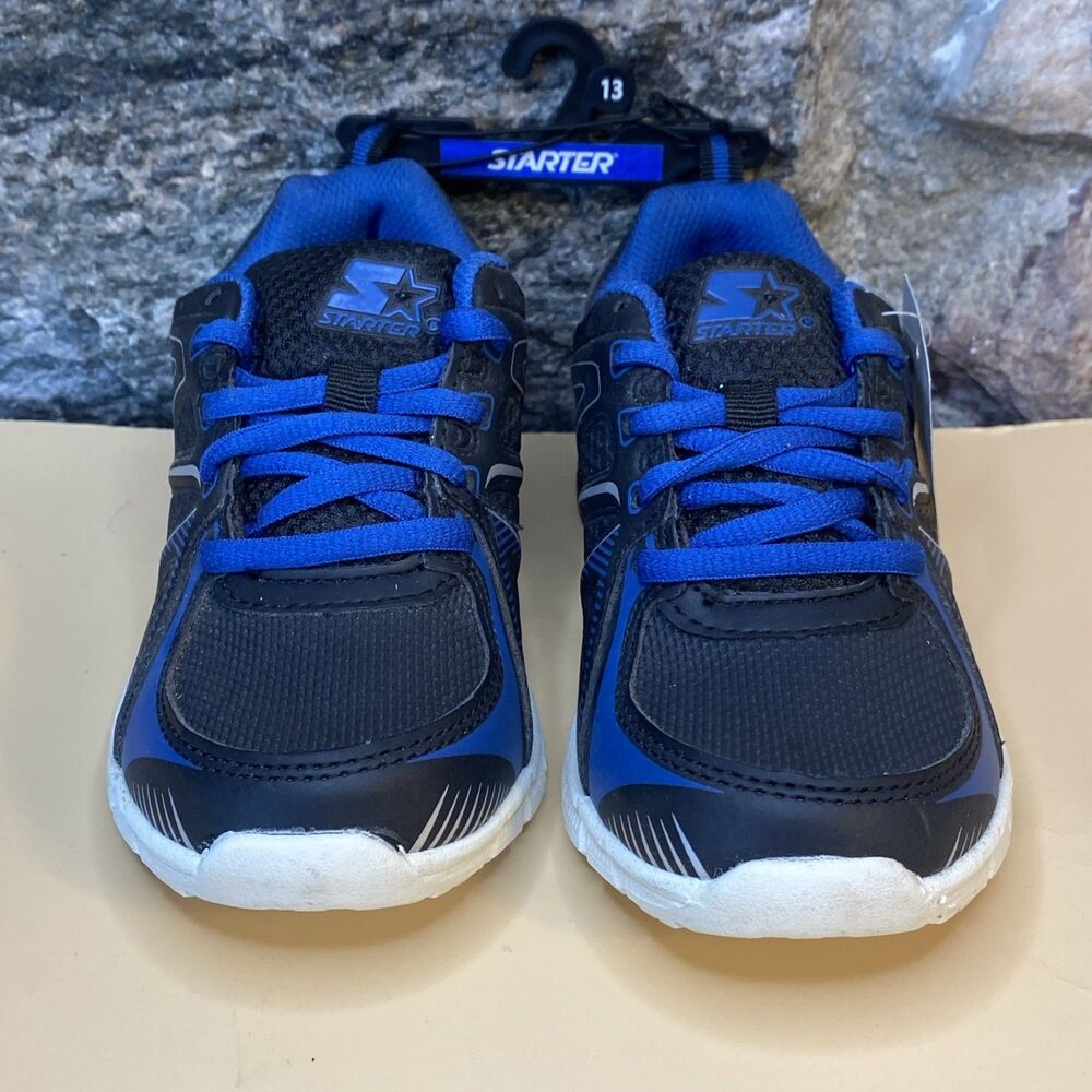 Starter Kids Youth Shoes Size 13 Black Royal Blue Sneakers Athletic Running